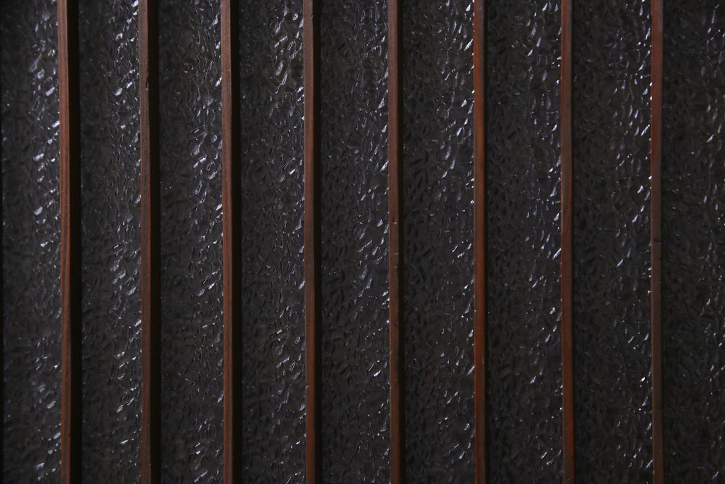 和製アンティーク　大正期　レトロモダンな組子入り板戸(引き戸、建具)2枚セット