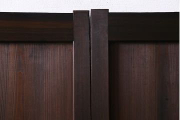 和製アンティーク　大正期　レトロモダンな組子入り板戸(引き戸、建具)2枚セット