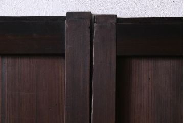 和製アンティーク　大正期　レトロモダンな組子入り板戸(引き戸、建具)2枚セット