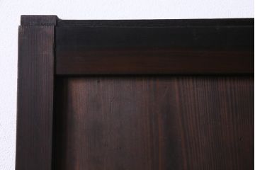 和製アンティーク　大正期　レトロモダンな組子入り板戸(引き戸、建具)2枚セット
