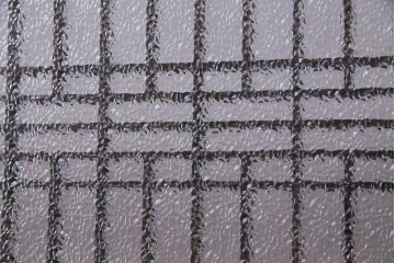 和製アンティーク　大正期　レトロモダンな組子入り板戸(引き戸、建具)2枚セット