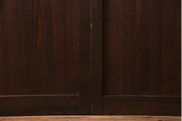 和製アンティーク　大正期　レトロモダンな組子入り板戸(引き戸、建具)2枚セット