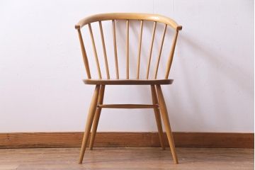ヴィンテージ家具　イギリスビンテージ　ERCOL(アーコール)　座り心地のよいスタイリッシュなスモーカーズチェア(ダイニングチェア、アームチェア)(2)