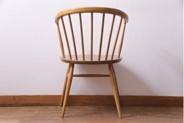 ヴィンテージ家具　イギリスビンテージ　ERCOL(アーコール)　座り心地のよいスタイリッシュなスモーカーズチェア(ダイニングチェア、アームチェア)(2)
