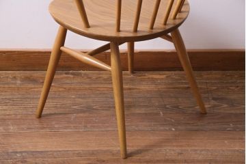 ヴィンテージ家具　イギリスビンテージ　ERCOL(アーコール)　座り心地のよいスタイリッシュなスモーカーズチェア(ダイニングチェア、アームチェア)(2)