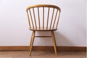 ヴィンテージ家具　イギリスビンテージ　ERCOL(アーコール)　座り心地のよいスタイリッシュなスモーカーズチェア(ダイニングチェア、アームチェア)(3)