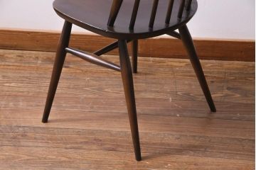 ヴィンテージ家具　イギリスビンテージ　ERCOL(アーコール)　落ちついた色味のウィンザーチェア(ワークチェア、椅子、ウインザーチェア)(1)