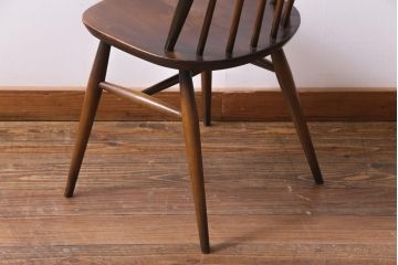 ヴィンテージ家具　イギリスビンテージ　ERCOL(アーコール)　落ちついた色味のウィンザーチェア(ワークチェア、椅子、ウインザーチェア)(3)