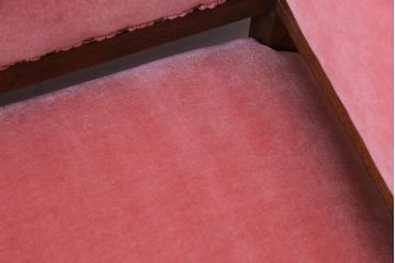 ラフジュ工房オリジナル　大正ロマン　ピンクの座面が可愛らしいおしゃれな2人掛けソファ(ダイニングソファ、ラブソファ)