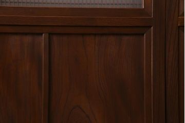 和製アンティーク　激レア!　ケヤキ材　重厚感と繊細な技が楽しめる組子入り板戸(引き戸、ガラス帯戸、建具)4枚セット