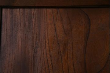 和製アンティーク　激レア!　ケヤキ材　重厚感と繊細な技が楽しめる組子入り板戸(引き戸、ガラス帯戸、建具)4枚セット