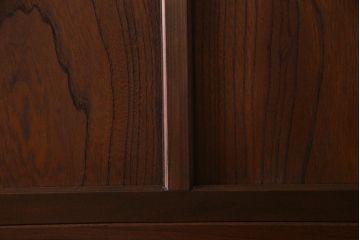 和製アンティーク　激レア!　ケヤキ材　重厚感と繊細な技が楽しめる組子入り板戸(引き戸、ガラス帯戸、建具)4枚セット