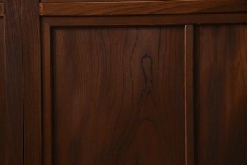 和製アンティーク　激レア!　ケヤキ材　重厚感と繊細な技が楽しめる組子入り板戸(引き戸、ガラス帯戸、建具)4枚セット