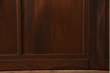 和製アンティーク　激レア!　ケヤキ材　重厚感と繊細な技が楽しめる組子入り板戸(引き戸、ガラス帯戸、建具)4枚セット