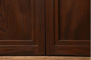 和製アンティーク　激レア!　ケヤキ材　重厚感と繊細な技が楽しめる組子入り板戸(引き戸、ガラス帯戸、建具)4枚セット