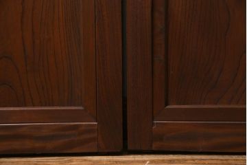 和製アンティーク　激レア!　ケヤキ材　重厚感と繊細な技が楽しめる組子入り板戸(引き戸、ガラス帯戸、建具)4枚セット