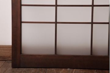 和製アンティーク　すりガラス入り　レトロな雰囲気が趣きあふれるガラス戸2枚セット(窓、建具)