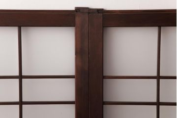 和製アンティーク　すりガラス入り　レトロな雰囲気が趣きあふれるガラス戸2枚セット(窓、建具)