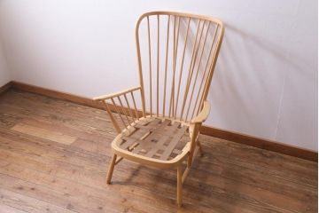 中古　イギリス　ERCOL(アーコール)　エバーグリーン　1人掛けイージーチェア(アームチェア、ソファ)(定価約29万円)(2)