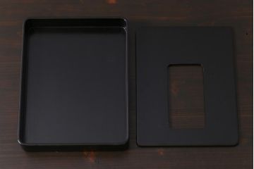 アンティーク雑貨　和製アンティーク　硯付き　草花文　木製の蒔絵硯箱