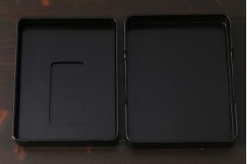 アンティーク雑貨　和製アンティーク　硯付き　草花文　木製の蒔絵硯箱
