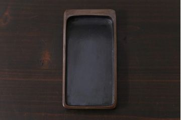 アンティーク雑貨　和製アンティーク　硯付き　草花文　木製の蒔絵硯箱