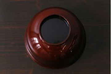 大正昭和初期　木製　羽反型　牡丹・蝶蒔絵杯洗(漆器)