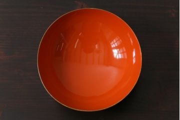 和製アンティーク　仙才型　沈金　蝶と菊　木製　蓋付きお椀6個セット(漆器)