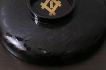 和製アンティーク　蒔絵　鴨　和モダンな蓋付き椀5つセット(お椀、漆器)(1)