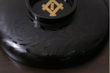 和製アンティーク　蒔絵　鴨　和モダンな蓋付き椀5つセット(お椀、漆器)(1)