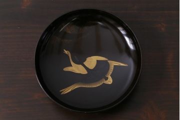 和製アンティーク　蒔絵　鴨　和モダンな蓋付き椀5つセット(お椀、漆器)(1)