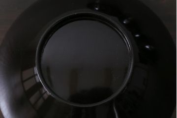 和製アンティーク　蒔絵　鴨　和モダンな蓋付き椀5つセット(お椀、漆器)(2)