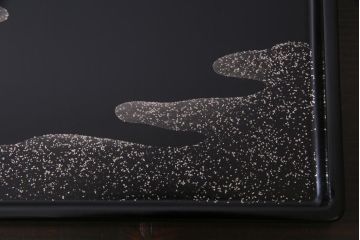昭和中期　箱付き　木曽平沢塗　木製　秋の七草　秋草蒔絵の富貴重3組(重箱、漆器)(1)