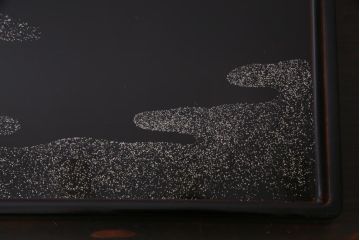 昭和中期　外箱付き　木曽平沢塗　木製　秋の七草　秋草蒔絵の富貴重3組(重箱、漆器)(2)