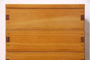 昭和初期　外箱付き　ヒノキ材　温かな色味の重箱(お重)