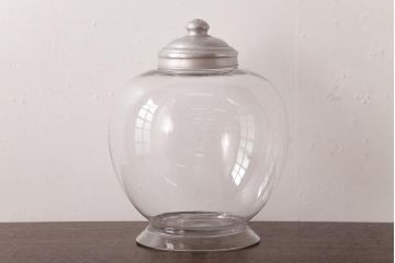 アンティーク雑貨　昭和レトロ　ふっくらとしたフォルムが可愛らしい地球瓶(ガラス瓶、ガラスビン)(1)