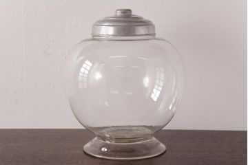 アンティーク雑貨　昭和レトロ　ふっくらとしたフォルムが可愛らしい地球瓶(ガラス瓶、ガラスビン)(2)