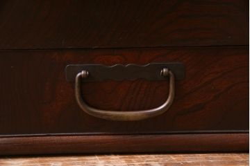 アンティーク雑貨　和製アンティーク　ケヤキ材　猫板付き　漆塗りが上質な和の空間を演出する長火鉢(木製火鉢)