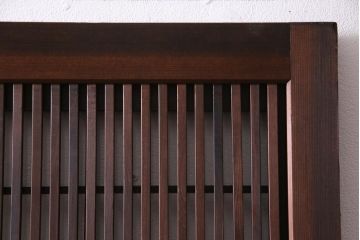 昭和初期　腰板ケヤキ材　裏障子の付いた格子帯戸2枚セット(ガラス帯戸、引き戸、建具)(1)