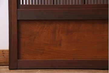 昭和初期　腰板ケヤキ材　裏障子の付いた格子帯戸2枚セット(ガラス帯戸、引き戸、建具)(1)