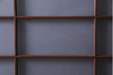 昭和中期　格子紋様　組子がアクセントのガラス戸4枚セット(引き戸、建具)
