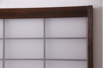 昭和中期　格子紋様　組子がアクセントのガラス戸4枚セット(引き戸、建具)