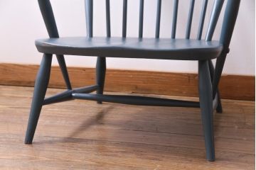 イギリスビンテージ　ペイント家具　ERCOL(アーコール)  シックなカラーがお洒落なラウンジチェア(椅子、アームチェア、ヴィンテージ)