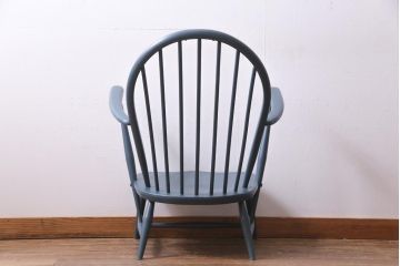 イギリスビンテージ　ペイント家具　ERCOL(アーコール)  シックなカラーがお洒落なラウンジチェア(椅子、アームチェア、ヴィンテージ)