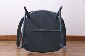 イギリスビンテージ　ペイント家具　ERCOL(アーコール)  シックなカラーがお洒落なラウンジチェア(椅子、アームチェア、ヴィンテージ)