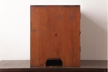 レトロ家具　昭和レトロ　卓上サイズが可愛らしい扉付き書類ケース(戸棚)