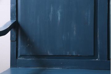 アンティーク家具　イギリスアンティーク　シャビーなペイントがおしゃれな木製ベンチ(2人掛け)