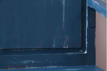 アンティーク家具　イギリスアンティーク　シャビーなペイントがおしゃれな木製ベンチ(2人掛け)