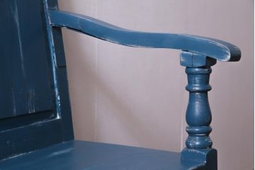 アンティーク家具　イギリスアンティーク　シャビーなペイントがおしゃれな木製ベンチ(2人掛け)