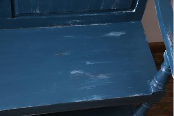 アンティーク家具　イギリスアンティーク　シャビーなペイントがおしゃれな木製ベンチ(2人掛け)